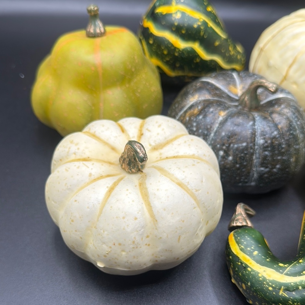 Artificial Mixed Decorative Gourd Set - Green, Yellow, and Cream - Picture 5 of 8